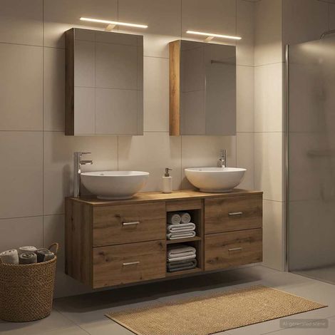 vidaXL Bathroom Furniture Set 5 pcs Artisan Oak (1/5)