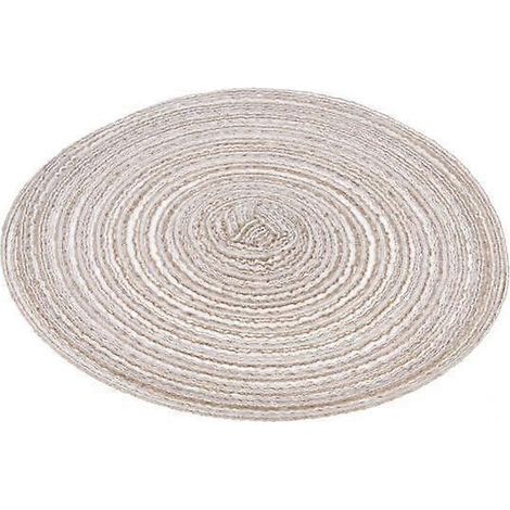 Set de table rond en ramie tricoté à la main, 3 x 18 cm, isolant thermique, pour café (1/5)