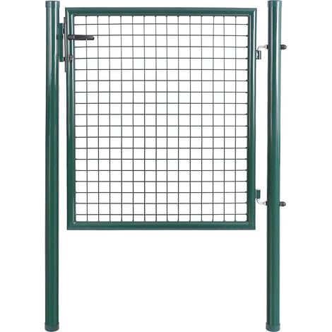 Cancello Pedonale Cancelletto Recinzione Giardino Acciaio 100x150cm con Chiave (1/5)