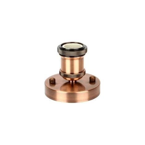Edison Portalampada E27 Vintage Adattatore Presa Luce Retro Lampadario Senza Fili in Ceramica per Interni, 1 Pezzo, Ottone Antico Rosso (1/5)