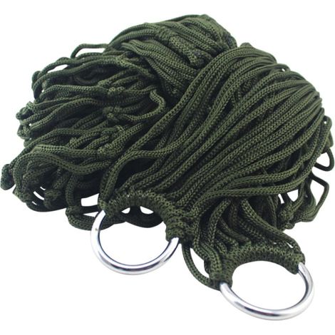 Hamac Suspendu en Corde Filet Nylon Vert pour Voyage et Piscine (1/5)