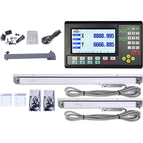 Gruppo DRO LCD a 2 assi, misurazione ad alta precisione, supporto multilingue, set completo da 0,005 mm (1/2)