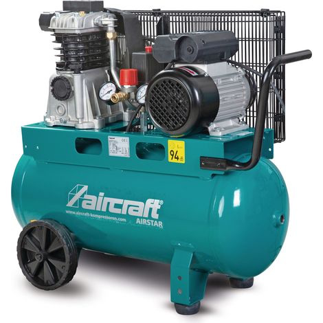 Compresseur mobile à entraînement par courroie à huile cuve 50 L 1,5 kW / 2 Ch 10 bars 235 l/min 230V Aircraft AIRSTAR 321/50 E (1/5)