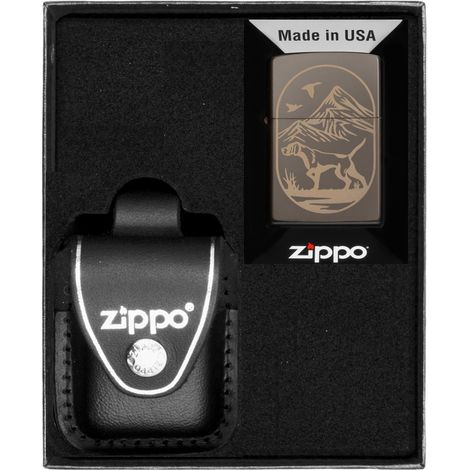 ZIPPO Feuerzeugset mit Jagdhund-Motiv, Geschenk Nr. 3