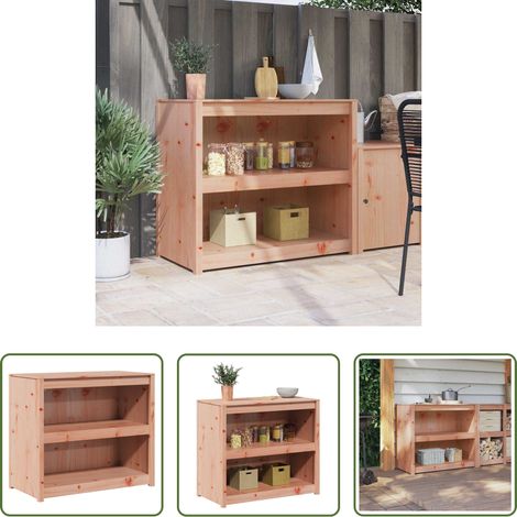vidaXL Massives Kiefernholz - Küchenschrank mit Regal Braun Eichen-Optik 106 x 55 x 92 cm (1/5)