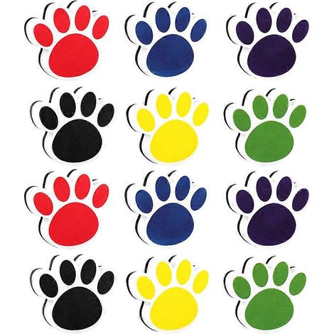 Lot de 12 effaceurs magnétiques pour tableau blanc, en forme de griffe de chat, réutilisables.-5.4X5.1CM