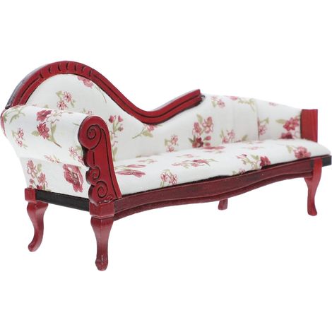 Mini Chaise Longue pour Maison De Poupée à Échelle Meubles Miniatures Rembourrés Furniture Maison De Poupée Jouet Miniature Escalier (1/5)