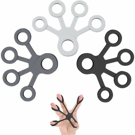 Resistance band, hand tension grips, hand stretcher, finger muscle trainer, silicone, 3-piece set (1/5)