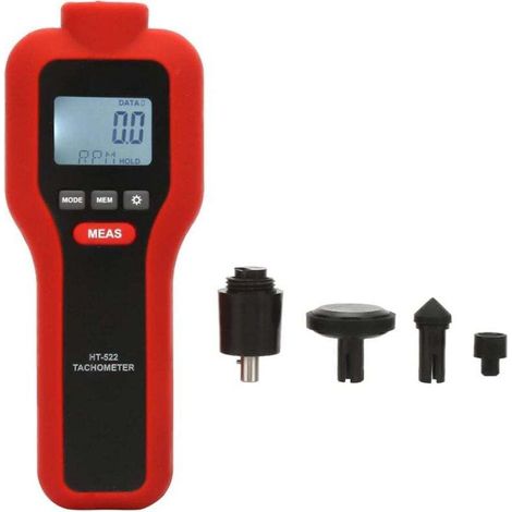 Tachimetro digitale LCD 2 in 1: tachimetro senza contatto da 2-99999 giri/min e tachimetro a contatto da 2-19999 giri/min, misurazione della velocità di rotazione, contatore di giri per motore e vento (1/4)