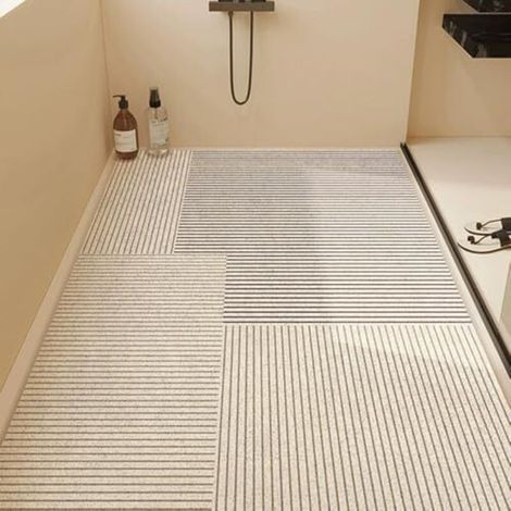 Tapis de Douche Antiderapant, Moderne et Simple Doux Tapis de Baignoire Antidérapant avec Trous de Drainage Tapi de Bain de Massage en PVC Luffa (Chevauchement,80x120cm) (1/4)