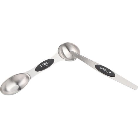 8-teiliges Set magnetische Messlöffel und -becher aus Edelstahl mit Schaber für Kaffeegewürze (1/5)