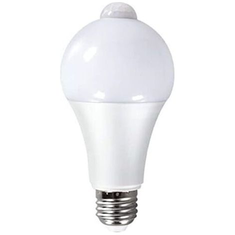 12W E27 PIR Infrarouge Ampoule LED avec Détecteur de Mouvement ON/OFF Automatiquement A60 220V 1000lm équivalent 100W Halogène pour Escalier Couloir Garage (6000K) (1/4)