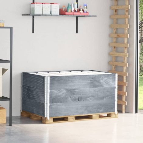 Teenpull – Paletten-Aufsatzrahmen 3 Stk. Grau 120x80 cm Massivholz Kiefer (1/5)
