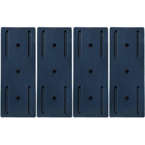 4er-Set selbstklebende Steckdosenhalter, kein Bohren erforderlich, Steckdosenhalterungen für Zuhause und Büro – 10 x 4 cm – Blau (1/4)
