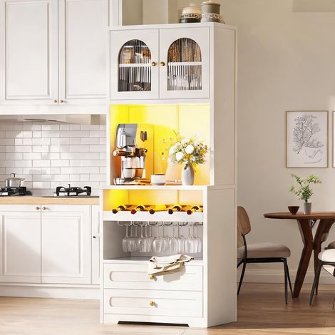 Buffet coloris blanc en MDF 70 x 40 x 180 cm (1/5)