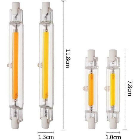 Ampoule LED R7s 220V à double culot, lumière du jour, ampoule linéaire de remplacement pour halogène (lumière blanc chaud/78 mm/4 W) (1/5)
