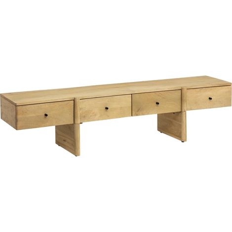Meuble TV en bois de manguier 4 tiroirs Amara (1/5)
