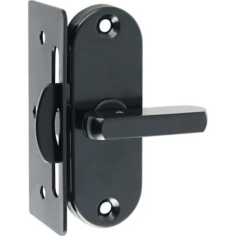 Verrou de porte coulissante 90° en acier inoxydable – Boucle incurvée – Design compact pour installation facile – Noir (1/4)