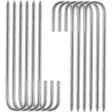argent Piquets de fixation sol XL, Sardines, Lot de 10, galvanis, tente, 30 cm, Acier lectrozingu (1/4)