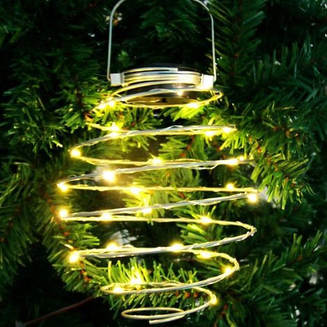 Lanterne suspendue spirale LED solaire Vensio étanche lumière décorative extérieure blanc chaud pour jardin terrasse allée (1/5)