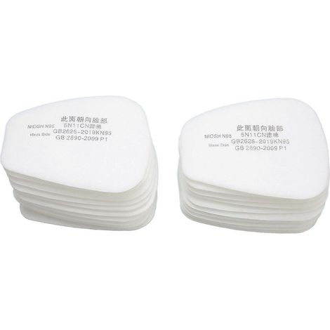20 pièces de ouate filtrante respiratoire anti-poussière, filtre de remplacement universel pour appareils respiratoires à gaz des séries 6200, 6800 et 7502 (YMMR) (1/5)