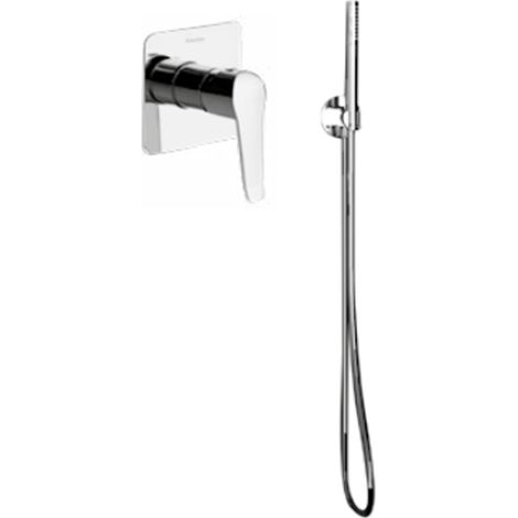 Ensemble mitigeur de douche encastré 1 voie YPSILON PLUS avec douchette, support et flexible - Ramon Soler - K6418011