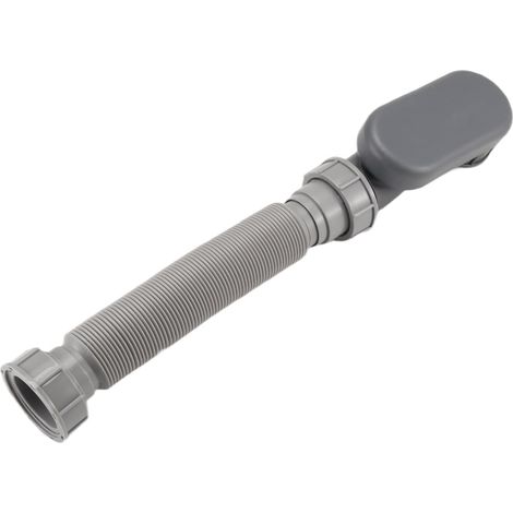 Siphon plat en P de 1 1/2 pouce, flexible, pour baignoire et douche. Canalisation de baignoire autoportante. (1/5)