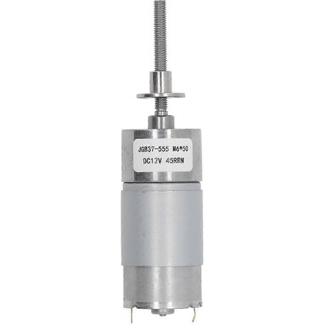 12-V-Gleichstrom-Schneckengetriebemotor mit 45 U/min, M6-Gewindewelle, Montageflansch, selbsthemmendem Untersetzungsgetriebe, für industrielle Anwendungen. (1/5)