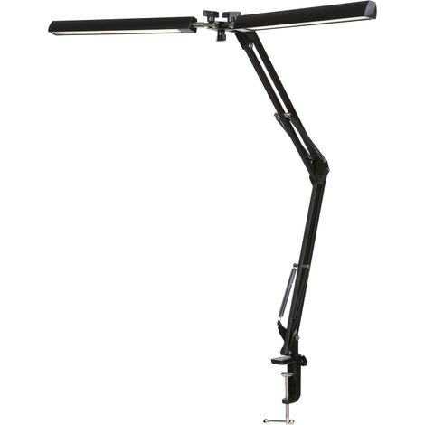 Lampe bureau bras articulé 24W 120 LED USB, 3 couleurs, 10 luminosités, pince, mémoire, style architecte (1/5)