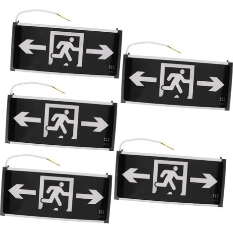 5pièces Panneau De Sortie De Secours Avec Lumières Urgence Indicateur De Sortie Suspendu Pour Espaces Commerciaux Et Bureaux Led Visibilité Améliorée