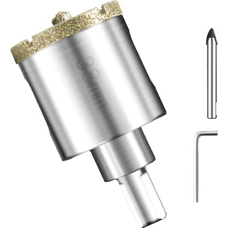 Scie Cloche Diamantée 38 mm Avec Foret Guidage de Centrage Ouvre Trou en Verre Foret Diamant Trepans pour Carrelage Trépan Diamant pour Carrelage, Porcelaine, Verre, granit, Marbre et Céramique (1/5)