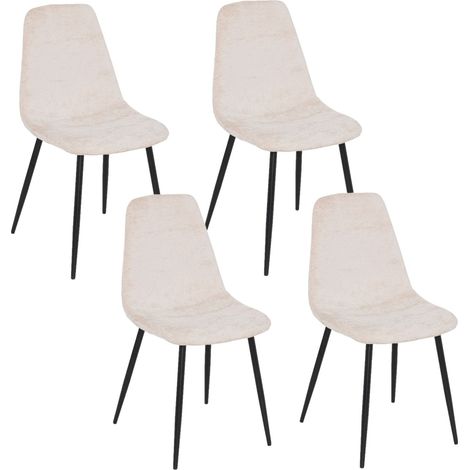 Lot de 4 chaises en tissu chenille et pieds métal TYKA (1/5)