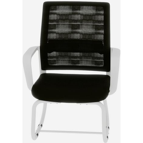 Sedia da ufficio moderna minimalista con struttura in metallo e schienale in rete (1/5)