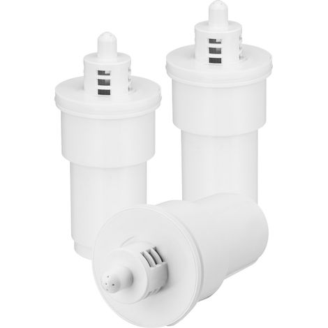 Filtres à Eau pour Carafes et Distributeurs 3PCs, Cartouche Filtrante de Rechange à 5 Étages, Capacité 150 L, Filtration Efficace sans BPA, Réduction du Calcaire, Plomb, Chlore, Maison Bureau (1/5)