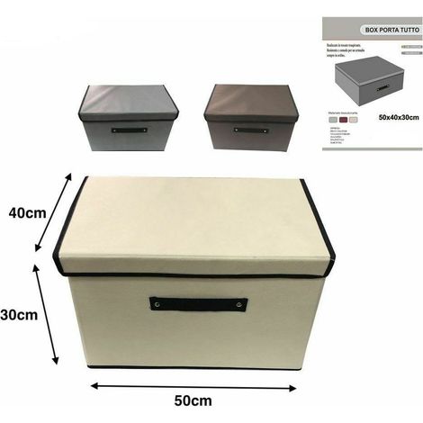 Trade Shop - Box Scatola Salvaspazio Portatutto Vestiti Armadio Organizer 50 X 40 X 30 Cm -