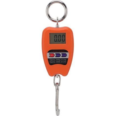 Balance électronique portable haute précision, balance numérique suspendue, capacité de 200 kg, pour aliments et bagages, couleur orange.-AquaForge (1/5)