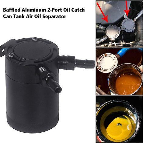 Ölrückgewinnungstank aus Aluminium mit zwei Anschlüssen, Luft-/Ölabscheider und Schwallblechen