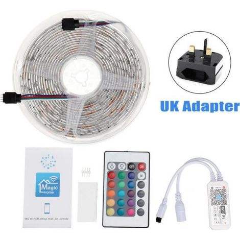 LED Ruban 2x5m RGB 600 LEDs 2835 RGB Multicolore IP65 Étanche AvecTélécommande Pour Maison Bars (1/4)