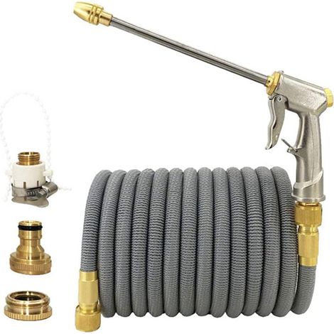 Tuyau d'arrosage, pistolet pulvérisateur haute pression à longue perche, tuyau télescopique d'arrosage pour arrosage, lavage de voiture (10m-30m) (1/5)