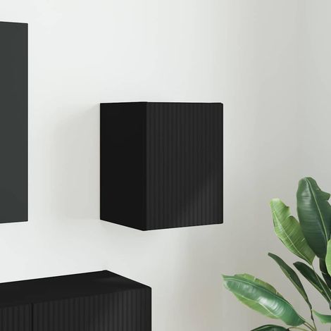 Mueble de TV Montado en la Pared Negro 30 x 31 x 40 cm