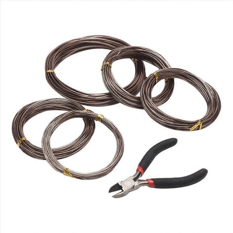 5 rouleaux de fil de fer en aluminium pour bonsaï (marron) (1/5)