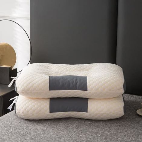 Oreiller orthopédique pour la nuque, oreiller de soutien mi-ferme avec housse amovible, pour dormir sur le dos-AquaForge (1/5)
