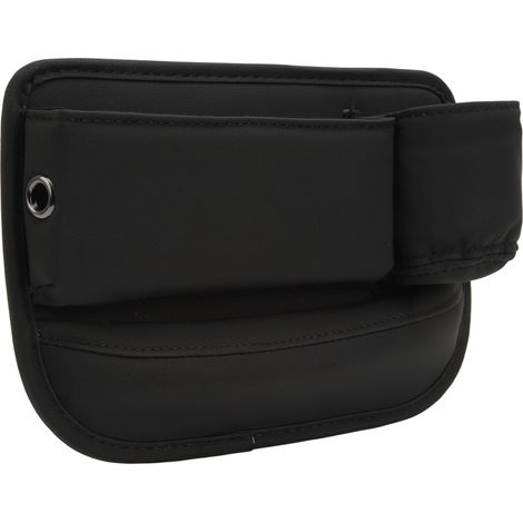 Organisateur d'espace pour siège auto en cuir PU, multifonctionnel, avec porte-gobelet droit, compartiment de rangement latéral pour console de siège avant et console centrale. (1/5)