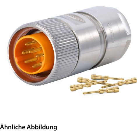 HUMMEL SET inkl. Kontakte M16 INOX Kabelsteckverbinder Crimpeinsatz gerade Polzahl 10-pol., Stift Kabelabgang gerade, Klemmbereich 5,0mm - 9,0mm - 1 Stück