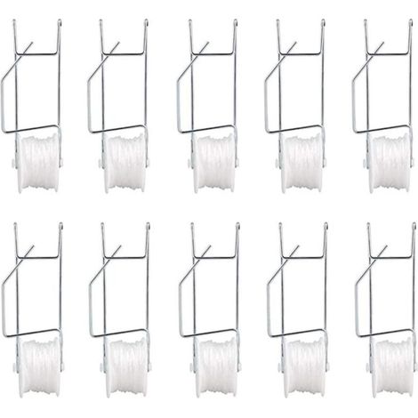 [Rollbare Pflanzenstütze] [Set mit 10 Haken und 15 m Seil] Rankhaken für Tomaten und Gurken – verzinkt + PP, einfach zu verwenden