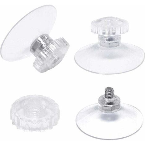 Lot de 30 ventouses avec filetage et écrous moletés Ø 45 mm. transparentes. pour voiture. camping. fenêtre. pare-soleil (1/4)
