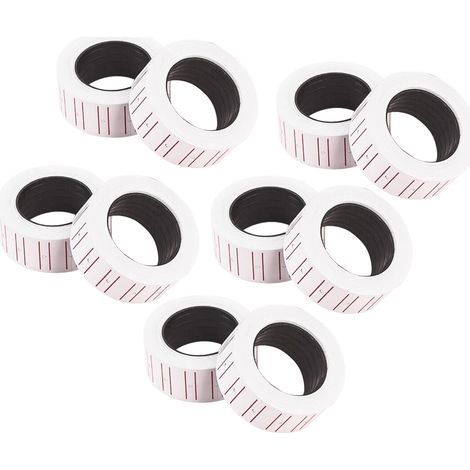 10 rouleaux 5000 étiquettes prix papier blanches autocollantes pour MX5500 étiqueteuse code-barres 21x12 mm (1/2)