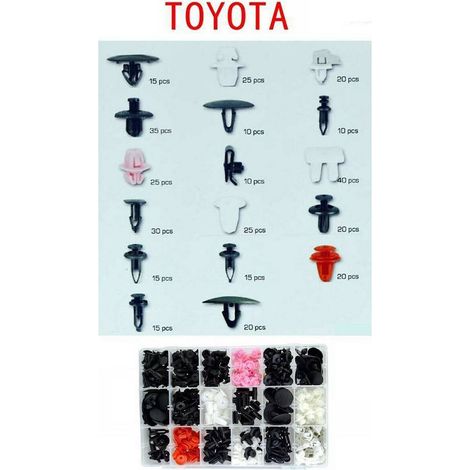TRADE SHOP - Set Clip Di Fissaggio Per Auto Toyota Confezione 350 Pezzi Ricambi Plastica -