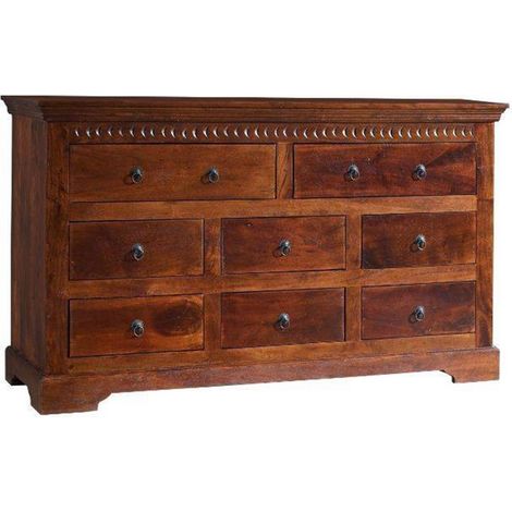 OXFORD 524 Cassettiera in legno di acacia - laccato / nougat 145x49x85