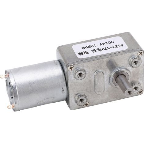 DC-Schneckengetriebemotor 4632 370 Aluminium Messing Doppelwelle Mini-Turbinen-Schneckenmotor für elektrische Lüfter DC24V 18RPM (1/5)